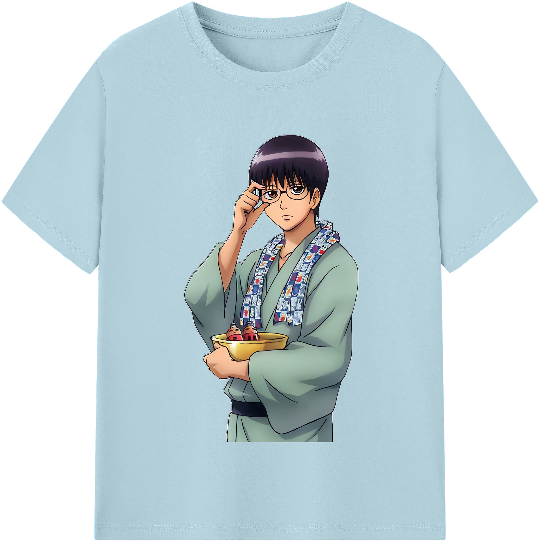 （画像用） ぎんたま 坂田銀時（さかたぎんとき） 神楽 志村新八（しむら しんぱち） GINTAMA Sakata Gintoki Kagura Shimura Shinpachi 綿100％半袖Tシャツ（フロントプリント）